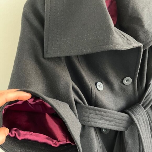 Old Navy Black Wool Pea Coat Jacket XS - Picture 4 of 16